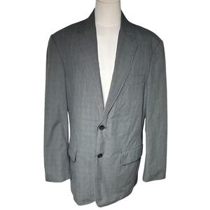 Express Design Studio Glen Plaid Sport Coat Blazer Gray 42R Two Button